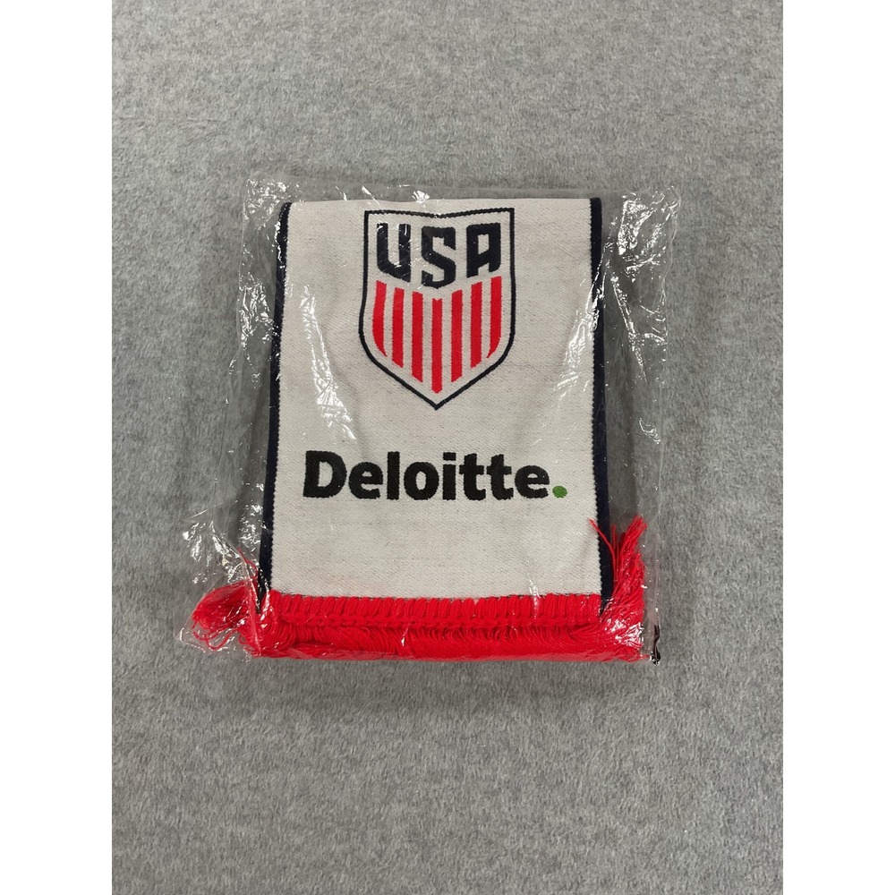 USA Soccer Deloitte Together Knit Scarf Red White Blue USWNT USMNT Fan Scarf2835